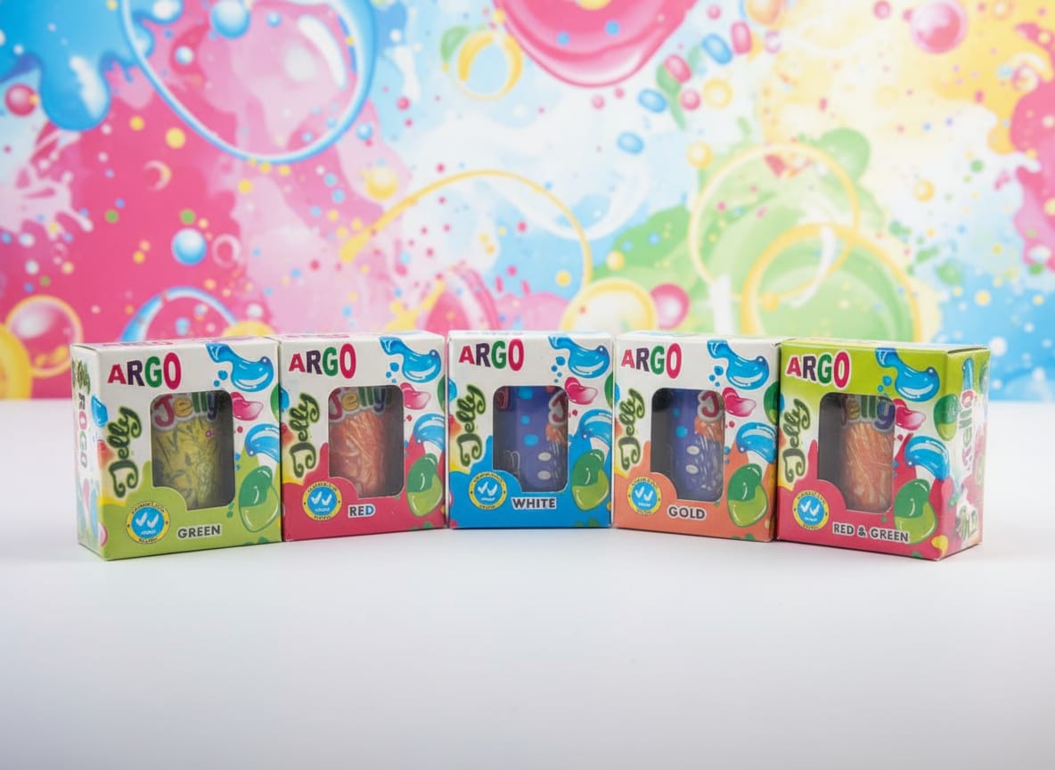 Jelly Red,gold,silver,green,r&g (5 Pcs)